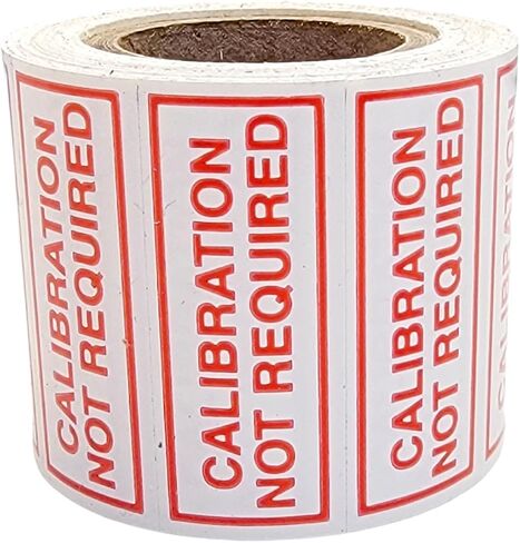 Calibration Not Required Stickers for Inspection and Quality Control, 1.5 x .625 inch (1 1/2"x5/8") in Size, White Poly Material, 100 Self-Adhesive Labels on 1 Roll in Saudi Arabia