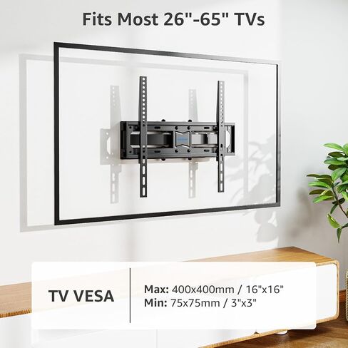 Mountup Rotating TV Wall Mount for Samsung The Frame TV/NEO QLED 8K/NEO QLED 4K Series ، أجهزة تلفزيونية فائقة الشحن مع منظر طبيعي 90 درجة للصور ، MAX VESA 400X400MM امسك حتى 88 رطل MU0089 in Kuwait