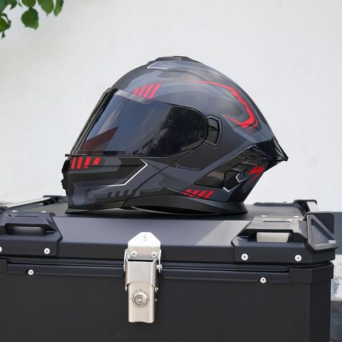 خوذة دراجة نارية ، دراجة نارية مزدوجة القناع ، تقلب خوذة الوجه الكاملة للوجه JR-815 ، خوذة دراجة نارية معتمدة من DOT مع قردين للبالغين نساء in Kuwait