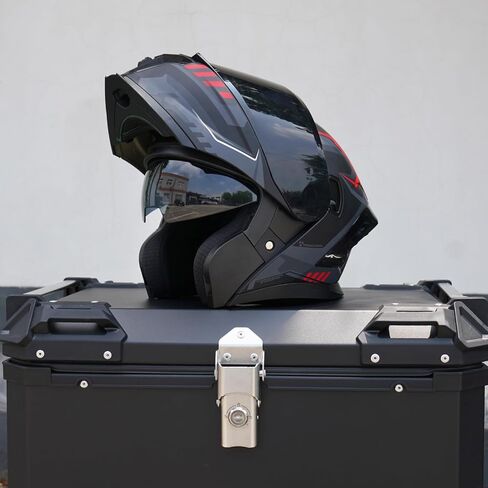 خوذة دراجة نارية ، دراجة نارية مزدوجة القناع ، تقلب خوذة الوجه الكاملة للوجه JR-815 ، خوذة دراجة نارية معتمدة من DOT مع قردين للبالغين نساء in Kuwait