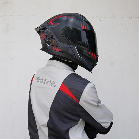 خوذة دراجة نارية ، دراجة نارية مزدوجة القناع ، تقلب خوذة الوجه الكاملة للوجه JR-815 ، خوذة دراجة نارية معتمدة من DOT مع قردين للبالغين نساء in Kuwait