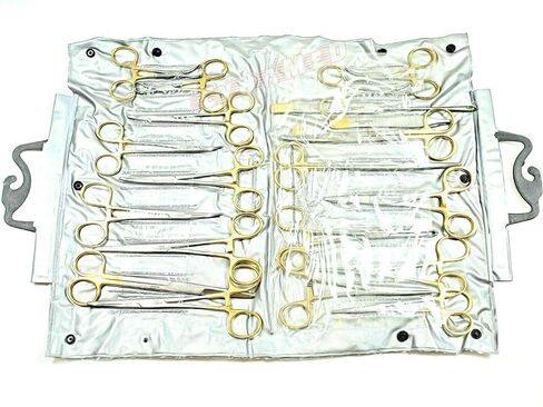 Cynamed-Gold Premium German 82 PCS مجموعة بيطرية-ملقط Kelly Coulds- Mosquito ملقط-Carmalt -backhaus منشفة Clamp- Mayo Metzenbaum مقص-الكل في واحد in Kuwait