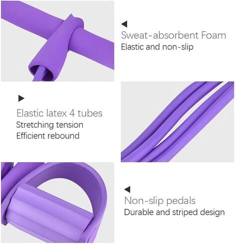 21 Fitness Resistance Bands-4 Tube Pedal Ankle Puller 2025 Upgrade Stretch Bands for Exercise Sit Up Exercise Equipment AB Training Auxiliary Device Workout Equipment for Women Men in Saudi Arabia