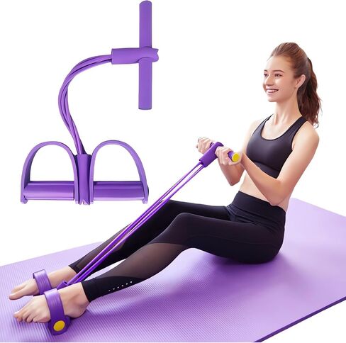 21 Fitness Resistance Bands-4 Tube Pedal Ankle Puller 2025 Upgrade Stretch Bands for Exercise Sit Up Exercise Equipment AB Training Auxiliary Device Workout Equipment for Women Men in Saudi Arabia
