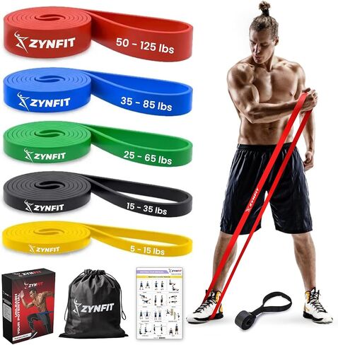 Set of 5 Resistance Bands with Door Anchor, Exercise Bands, Resistance Band for Working Out, Resistance Bands, Pull Up Bands, Exercise Bands Resistance in Saudi Arabia
