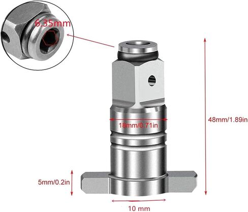 Electric Wrench Square Shaft 1/4'' Brushless Impact Wrench Hex T-Type Shaft Screwdriver Power Drill Dual Use Quick Change Part(Package 1-01) in Saudi Arabia
