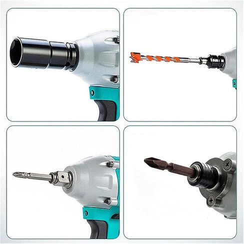 Electric Wrench Square Shaft 1/4'' Brushless Impact Wrench Hex T-Type Shaft Screwdriver Power Drill Dual Use Quick Change Part(Package 1-01) in Saudi Arabia