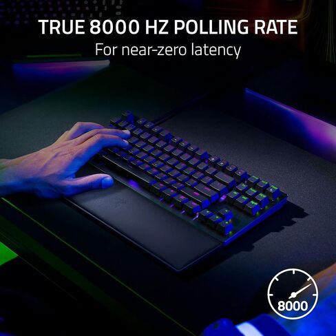 لوحة مفاتيح الألعاب Razer Huntsman V2 TKL Tenkeyless: مفاتيح بصرية خطية سريعة Gen2 ومعدل استقصاء 8000 هرتز - كابل من النوع C قابل للفصل - أغطية مفاتيح PBT - مسند معصم مريح - وردي كوارتز (متجدد) in Saudi Arabia
