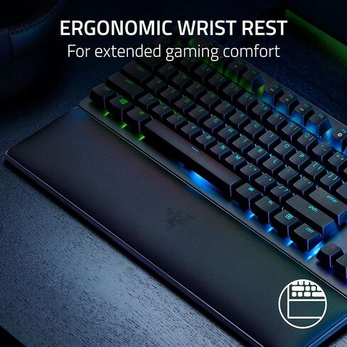 لوحة مفاتيح الألعاب Razer Huntsman V2 TKL Tenkeyless: مفاتيح بصرية خطية سريعة Gen2 ومعدل استقصاء 8000 هرتز - كابل من النوع C قابل للفصل - أغطية مفاتيح PBT - مسند معصم مريح - وردي كوارتز (متجدد) in Saudi Arabia