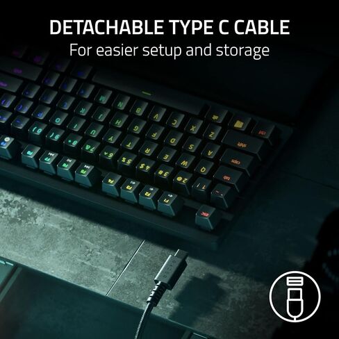 لوحة مفاتيح الألعاب Razer Huntsman V2 TKL Tenkeyless: مفاتيح بصرية خطية سريعة Gen2 ومعدل استقصاء 8000 هرتز - كابل من النوع C قابل للفصل - أغطية مفاتيح PBT - مسند معصم مريح - وردي كوارتز (متجدد) in Saudi Arabia