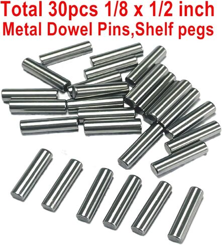 30PCS 1/8 x 1/2 Dowel Pins,1/8 inch x 1/2 inch Metal Dowel pins,Shelf Pegs,Support Shelves,Bearings Alloy Steel Wood Bunk Bed pegs in Saudi Arabia