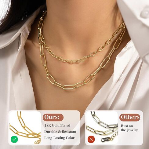 Wisreach 10PCS 18K Gold Plated Paperclip Chain Bracelets Kit – 6.3 Inch Adjustable Stainless Steel DIY Charm Bracelet Making Set with Lobster Clasps (Gold & Silver) in Saudi Arabia