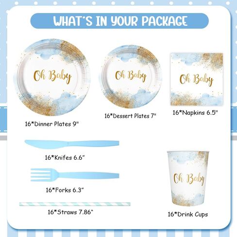 194 PCS Confluctions Decorations Pink and Blue Paper Plate Cups and Falkins مجموعات هو أو SHE Baby Gender تكشف عن موازم الحفلات التي يمكن التخلص منها مع مائدة المائدة يقدم 24 ضيفًا in Kuwait
