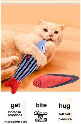 ألعاب Catnip 5 PCs وضعت أسماك النعناع البسيطة الصوتية ، ناعمة ودائمة ، محشوة بلعبة هريرة Catnip التفاعلية الطبيعية لممارسة القط الداخلي للقطط (ألوان متعددة) in Kuwait