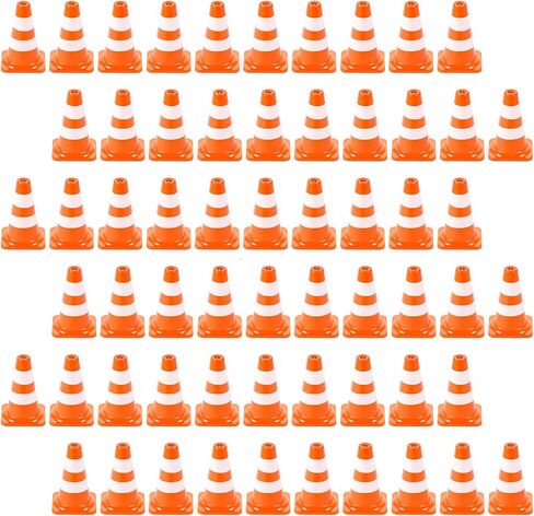 50Pcs 1" Mini Traffic Cones Small Miniature Orange Cones Plastic Traffic Signs Training Roadblock Cone Tiny Road Safety Cone Building Block Cone Street Sign for Micro Landscape Engineer Construction in Saudi Arabia