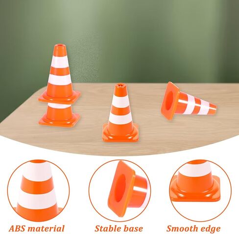 50Pcs 1" Mini Traffic Cones Small Miniature Orange Cones Plastic Traffic Signs Training Roadblock Cone Tiny Road Safety Cone Building Block Cone Street Sign for Micro Landscape Engineer Construction in Saudi Arabia