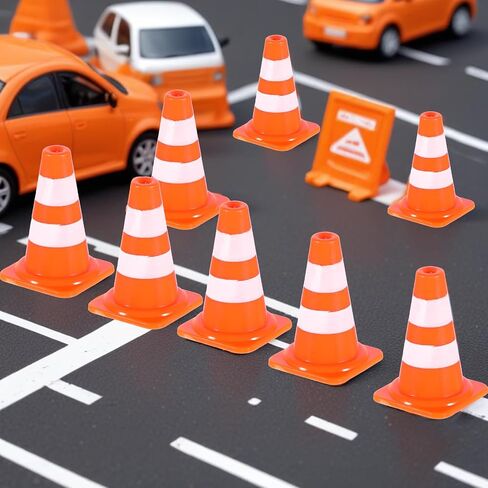 50Pcs 1" Mini Traffic Cones Small Miniature Orange Cones Plastic Traffic Signs Training Roadblock Cone Tiny Road Safety Cone Building Block Cone Street Sign for Micro Landscape Engineer Construction in Saudi Arabia