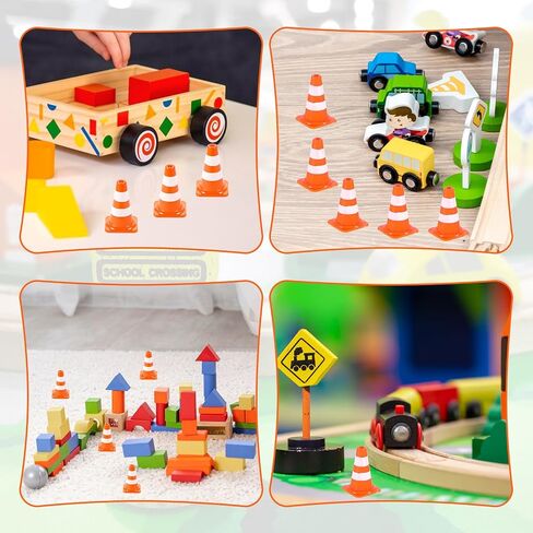 50Pcs 1" Mini Traffic Cones Small Miniature Orange Cones Plastic Traffic Signs Training Roadblock Cone Tiny Road Safety Cone Building Block Cone Street Sign for Micro Landscape Engineer Construction in Saudi Arabia