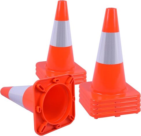 8 Pack 12" Traffic Cones with 4" Reflective Collars – Durable PVC Safety Cones for Parking, Construction, Sports & Training – High Visibility, Weather-Resistant in Saudi Arabia