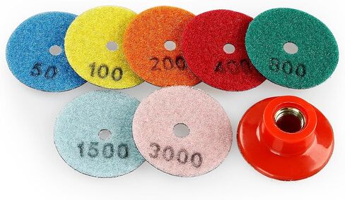 Lozlin 8-Pack 2 "منصات تلميع الماس 50-3000 حصباء-أقراص طحن جافة للجرانيت/الرخام/الحصى ، وترميم السطح المدمج وتلميع الحجر in Kuwait