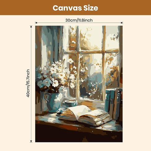 QENSPE DIY Arcylic Paint by Number,Painting Kits for Adults,Canvas Painting Tool Set for Beginners in Flowers,Home Wall Decor 12x16 Inch in Saudi Arabia