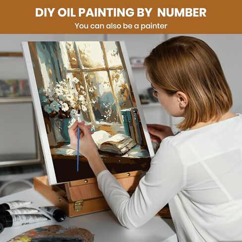 QENSPE DIY Arcylic Paint by Number,Painting Kits for Adults,Canvas Painting Tool Set for Beginners in Flowers,Home Wall Decor 12x16 Inch in Saudi Arabia