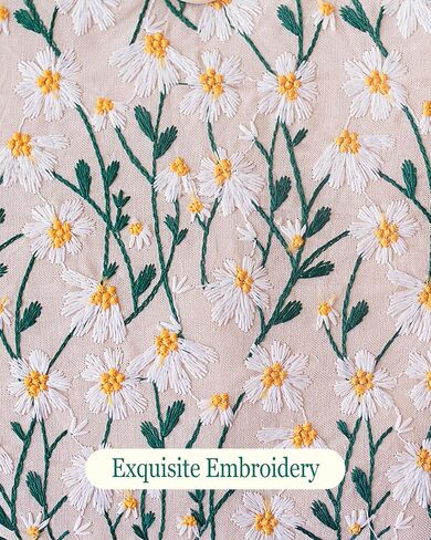 Embroidered Fabric Sleeve for Kindle Oasis, iPad Mini, Kobo Libra 2, Boox Leaf Z – Padded Carrying Case for Small Tablets & E-Readers, Handcrafted Character - White & Beige Daisy in Saudi Arabia