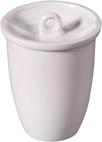 10pcs 20/25/30ml Ceramic Volatilization Crucible with Lid, Lab Ceramic Crucible for High Temperature Coal Quality Analysis(25ml) in Kuwait