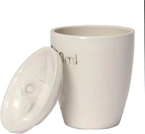 10pcs 20/25/30ml Ceramic Volatilization Crucible with Lid, Lab Ceramic Crucible for High Temperature Coal Quality Analysis(25ml) in Kuwait