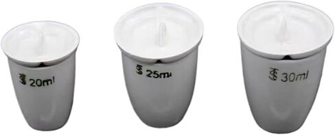 10pcs 20/25/30ml Ceramic Volatilization Crucible with Lid, Lab Ceramic Crucible for High Temperature Coal Quality Analysis(25ml) in Kuwait