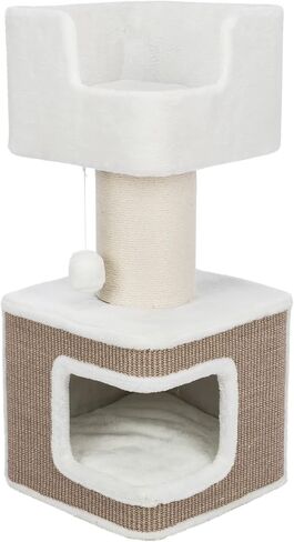 Trixie Ava Cat Tree مع الشقة ، منصة أعلى مريحة مع وسادة قابلة للإزالة ، لعبة Cat Cating (بنية) in Saudi Arabia
