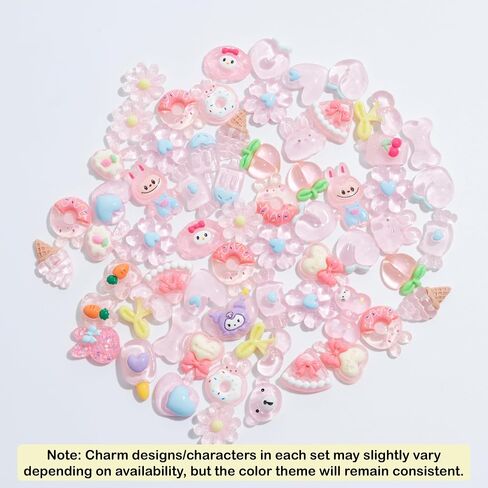 Charms 100PCS Kawaii Flatback Resin Charms for Crafts, Cabochon for DIY Projects, Slime Charm, Resin Art, Scrapbooking, Phone Case & Accessories (Multicolor) in Saudi Arabia