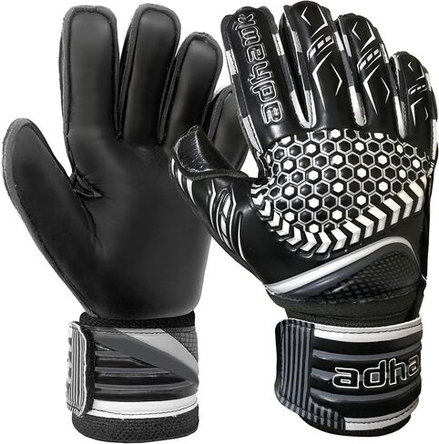 Adhawk Goalkeeper Gloves - Premium Quality Latex Palm with Finger Spine Protection & Double Layer Wristband - Premium Designed Goalie Gloves for Kids, Youth and Adult in Saudi Arabia