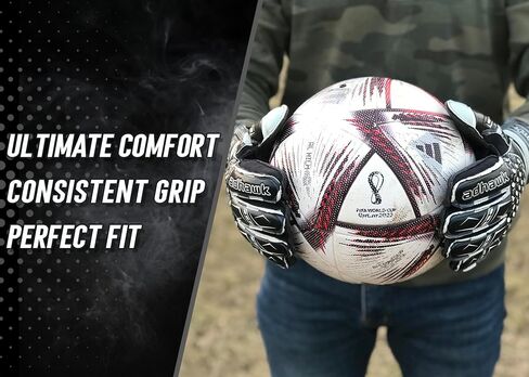 Adhawk Goalkeeper Gloves - Premium Quality Latex Palm with Finger Spine Protection & Double Layer Wristband - Premium Designed Goalie Gloves for Kids, Youth and Adult in Saudi Arabia