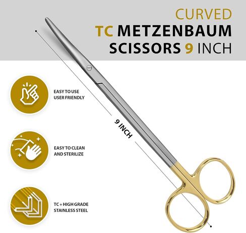 T/C Metzenbaum/Tanser scissors Tungstien Carbide Surgical Dental 9" Curved in Saudi Arabia