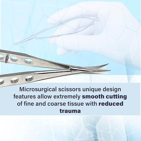 Castroviejo Micro Scissors 3.5" Curved, Fenestrated Flat Handle in Saudi Arabia