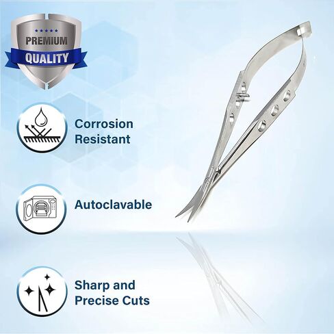 Castroviejo Micro Scissors 3.5" Curved, Fenestrated Flat Handle in Saudi Arabia