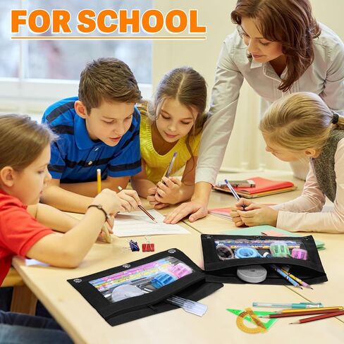 Pencil Pouch for 3 Ring Binder, 36 Packs Zipper Pencil Pouch Bulk in 6 Colors, Pencil Case for Binder with Clear Window for School, Home and Office in Saudi Arabia