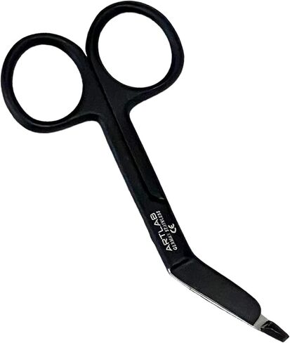 Artlab-set of 4-premium lister lister scissors-safety-safety sefetic & trauma shears bandage bandage for first for formant yourty-home reming-7.25 "+5.5" 4.5 "+3.5" (مجموعة من 4 EA floude black ciated) in Kuwait