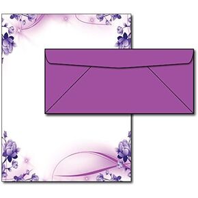 Purple Passion Stationery Paper & Envelopes - 40 Sets