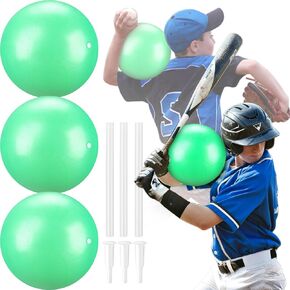 TOBWOLF 3PCS Connection Ball for Baseball, 9.8 Inches Baseball Swing Connection Balls, Baseball Softball Batting Pitching Trainer, Improve Arm Action, Stay Connected While Hitting, Pitching & Catching