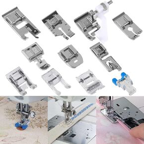 11pcs Presser Feet Set Sewing Machine Presser Foot Snap On for Brother Singer Janome Babylock Kenmore Low Shank Sewing Machine Use