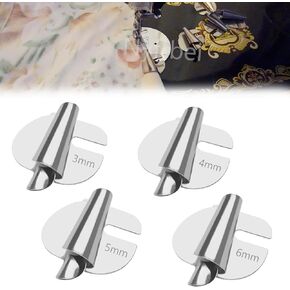 Sewing Rolled Hemmer Foot, (3-8mm) 6 Sizes Wide Rolled Hem Pressure Foot Sewing Machine Presser Foot, Home Industrial Curved Scroll Hemmer Foot (6pcs)