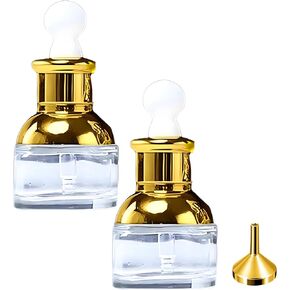 Luxury Clear Glass Dropper Bottles - Thick 1oz (30ml) Leakproof Eye Dropper Bottles for Essential Oils, Perfumes, Face Serums, Beauty & Personal Care, Tinctures, Travel (4-Set Silver)