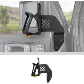 JWWY for Jeep JL Front Door Cup Holder Drink Holder on Driver's Right Side Beverage Rack for 2018-2024+ Jeep Wrangler JL JLU & Gladiator JT Interior Accessories Alloy