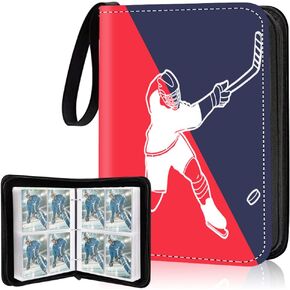 Hockey Card Binder,4-Pocket Trading Card Binder,400 Pockets Double Sided Pockets Trading Card Binder, for Hockey Cards and Display Storage Collection