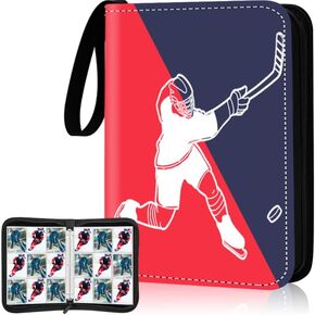 Hockey Card Binder,4-Pocket Trading Card Binder,400 Pockets Double Sided Pockets Trading Card Binder, for Hockey Cards and Display Storage Collection