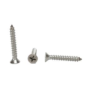 #12 X 1" Stainless Phillips Flat Head Sheetmetal Screw (1/2" to 3" in Listing) 100 Sheet Metal Screws, 82 Degrees (#12 x 1")