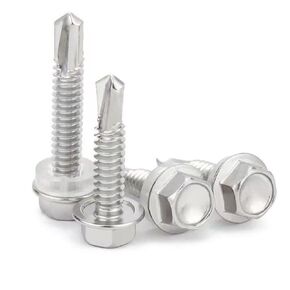 Metric M4.8x1/2"-M4.8x2" 160 pcs 410 Stainless Steel Sheet Metal Self-Tapping Screws, Hexagonal High Strength Quick Self-Drilling Screws Kit