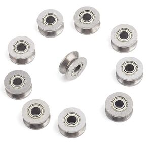 Stainless V Groove Bearing, Grooved Bearing Precision, Mini Dobble Pulley Wheels, Rollerball Bearings Guide Pulley Bearing, for Rail Track Linear Motion System 4x13x6mm, 10pcs, V624ZZ